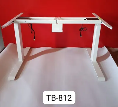Electric Height Adjustable L-Shaped Desk by Ningbo Qiangsheng Electric Motor Co.,ltd