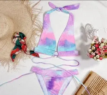 Triangle fringe string tie bikini by Guangzhou Muze Fashion Co., Ltd.