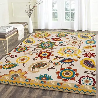 Double color jacquard carpet by Laiwu Changjiu Carpet Co., Ltd.