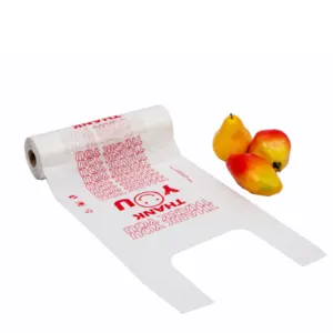 Custom T-Shirt Shopping Bags T Shirt Plastic Food Bags on roll made by Vietnam