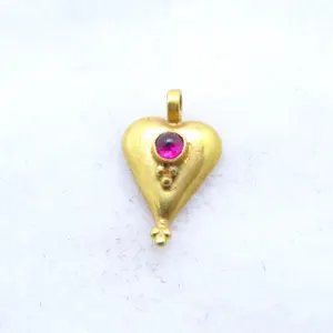 Heart Shaped Handmade 18k gold charm