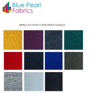Cotton loopknit fleece fabrics