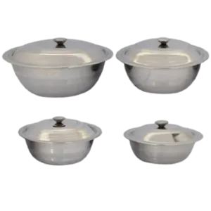 SS SERVING BOWL WITH LID