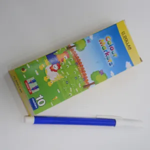 Color pencils, color markers, water colors, poster paints, Point liners and highlighters.