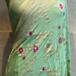 Banarasi georget most demanded dyable saree - Image 4