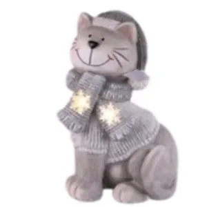 Winter Cat Christmas Décor with LED