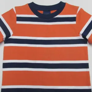 Boy's short sleeve yarn dyed t-shirt.