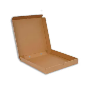 Pizza Boxes 28cm x 28cm x 3.5cm (11inc x 11inc x 1.4inc) Corrugated Kraft Cardboard- Lock Corner - Image 2
