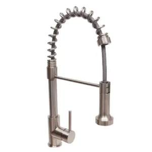 TASORO Infinity Pull Down Kitchen Faucet - Brushed Nickel, Spray Nozzle, Flexible Hose for Kitchen Sink