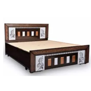 wooden metal meenakari Dabel Bed