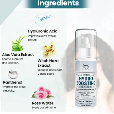 TNW – The Natural Wash Hyaluronic Acid Hydro Boosting Toner-Serum for Hydrating & Glowing Skin | Toner + Serum for Radiant Skin | Chemical-Free Skincare Product - Image 2
