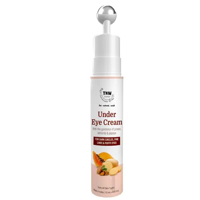 TNW-The Natural Wash Sun Under Eye Cream with Metallic Roll On | Reduces Dark Circles & Puffiness