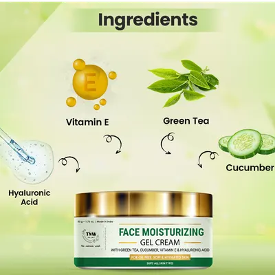 TNW – The Natural Wash Face Moisturizing Gel-Cream for Deep Nourishment | Non-Sticky & Non-Greasy Formula Suitable for All Skin Types . - Image 2