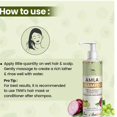 TNW – The Natural Wash Amla Shampoo | Anti-Hair Fall Shampoo for Controlling Breakage & Thinning | Anti-Hair Fall Shampoo with Natural Ingredients - Image 4