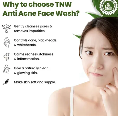 TNW – The Natural Wash Anti-Acne Face Wash for Acne & Blemishes | Controls Excess Oil & Acne | With Neem & Salicylic Acid - Image 3