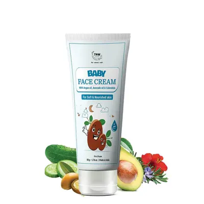 TNW – The Natural Wash Moisturizing Baby Face Cream for Soft Skin | Baby Face Cream with Natural Ingredients | Suitable for 0-10 years