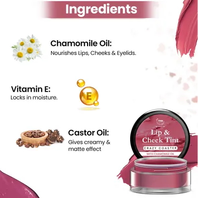 TNW – The Natural Wash Crazy Coaster Lip & Cheek Tint | With Grapeseed Oil & Castor Oil | For lips, cheeks, & eyelids | For a natural makeup look - Image 4