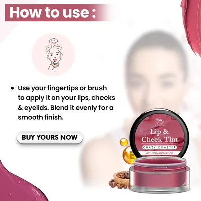 TNW – The Natural Wash Crazy Coaster Lip & Cheek Tint | With Grapeseed Oil & Castor Oil | For lips, cheeks, & eyelids | For a natural makeup look - Image 5