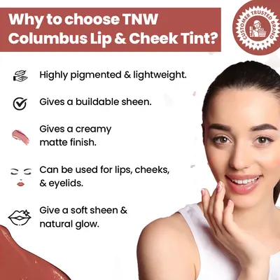TNW – The Natural Wash Columbus Lip & Cheek Tint | With Chamomile Oil & Castor Oil | For lips, cheeks, & eyelids | For a natural makeup look - Image 3