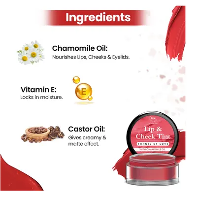 TNW- The Natural Wash Tunnel of Love | With Rosehip Oil & Castor oil | For lips, cheeks, & eyelids | For a natural makeup look - Image 2