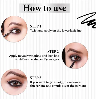 TNW -The Natural Wash Eyecatchy Longstay Intense Kajal with Sunflower Seed Oil | Smudgeproof | Pigmented | Long Lasting | Waterproof | Kajal for women - Image 5