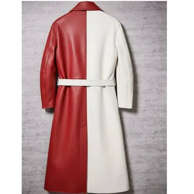Genuine Leather Long Coat / Leather Trench Coat - Image 8