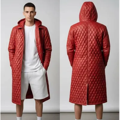 Genuine Leather Long Coat / Leather Trench Coat - Image 13