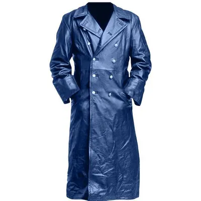 Genuine Leather Long Coat / Leather Trench Coat - Image 15