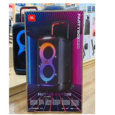 JBL PartyBox 520 - Portable Battery-Powered Party Speaker with AI Sound Boost, Up to 15 Hours of Play time, IPX4 Splash Proof, Multi-Speaker