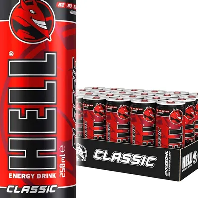 HELL ENERGY DRINK CLASSIC 250ML Pack of 24 250ML X 24 Golden Regular