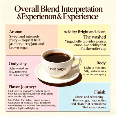 Fruit Sugar Signature Espresso – Medium Roast, Sidama & Yirgacheffe Blend, Naturally Sweet coffee bean - Image 2