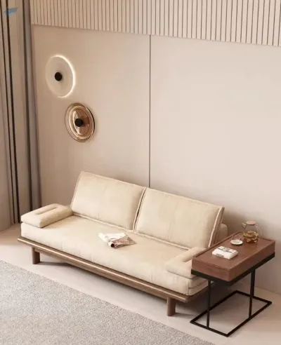 Folding bed sofa home wood fabrics sofa set