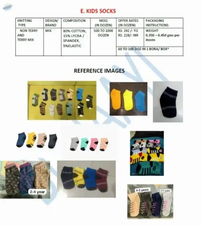 Socks For Garment Importers by Wevs and knits private limited