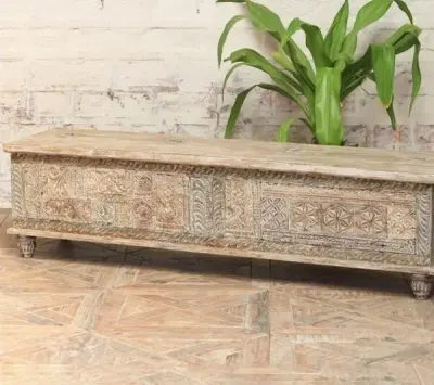 Wood Carving Side Table by Reldor Lifestyles