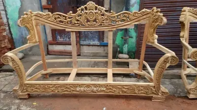 Wooden Hand Carved Sofa by Reldor Lifestyles