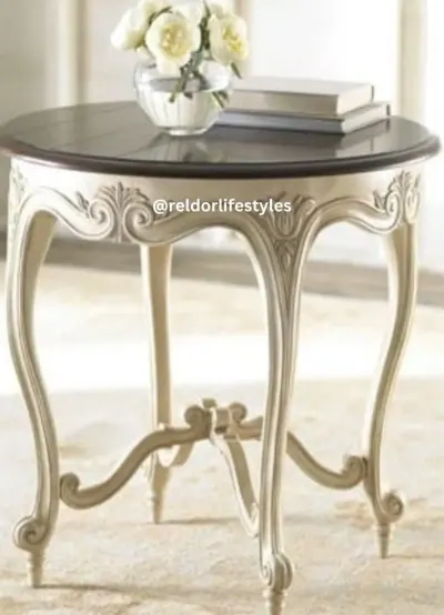 Hand-carved Wooden Round Table by Reldor Lifestyles
