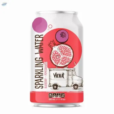 Canned Sparkling Water Blueberry by NAM VIET FOODS & BEVERAGE JSC
