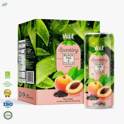 Sparkling Water Black Tea & Peach by NAM VIET FOODS & BEVERAGE JSC