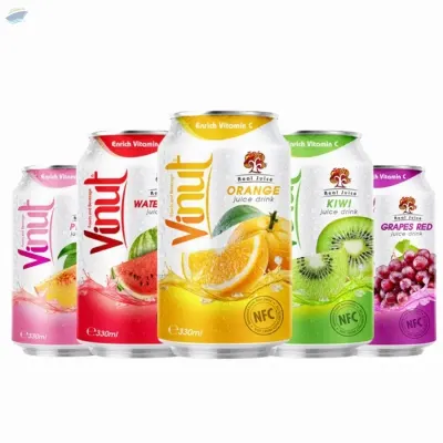 Enrich Vitamin 330ml Juice: Orange, Kiwi, Peach by NAM VIET FOODS & BEVERAGE JSC