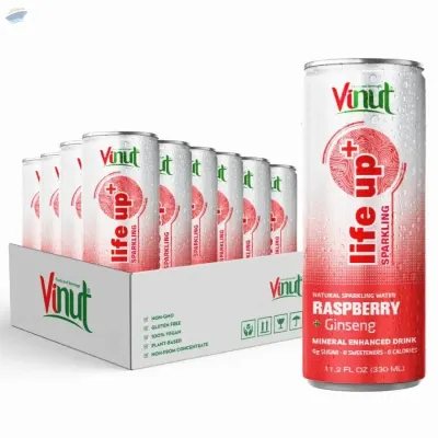 330ml Sparkling Water Rasberries & Ginseng by NAM VIET FOODS & BEVERAGE JSC