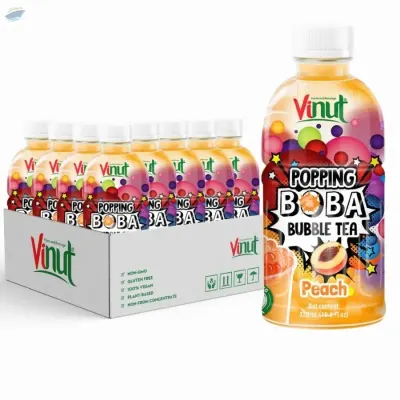 320ml Peach Boba Tea Drink by NAM VIET FOODS & BEVERAGE JSC
