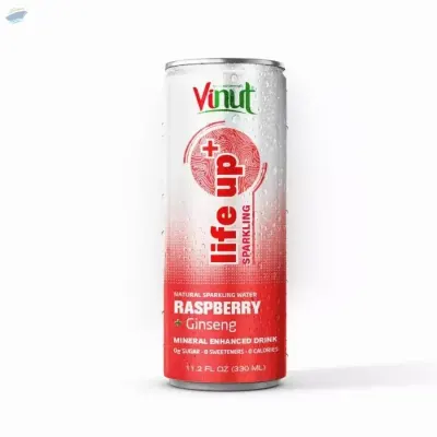 Drink Raspberry & Ginseng Sparkling Water by NAM VIET FOODS & BEVERAGE JSC