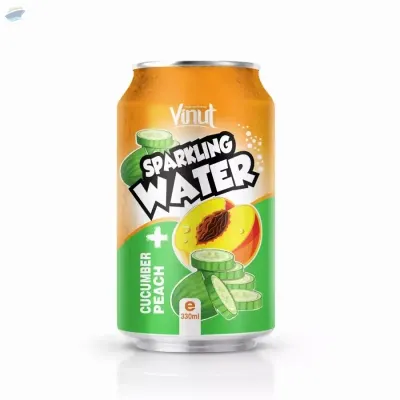 330ml Vinut Cucumber & Peach Sparkling Water by NAM VIET FOODS & BEVERAGE JSC
