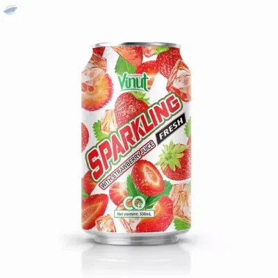 Canned Strawberry Juice Sparkling Water by NAM VIET FOODS & BEVERAGE JSC