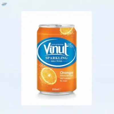 330ml Vinut Sparkling Water Orange Juice Drink by NAM VIET FOODS & BEVERAGE JSC