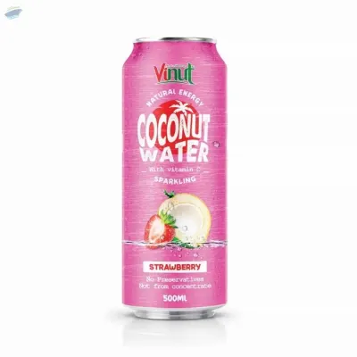 Sparkling Pure Coconut Water With Strawberry by NAM VIET FOODS & BEVERAGE JSC