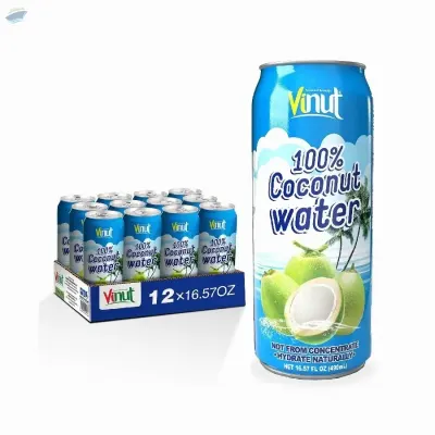 500ml Canned Pure Coconut Water by NAM VIET FOODS & BEVERAGE JSC