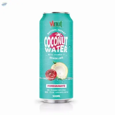 Sparkling Pure Coconut Water With Pomegranate by NAM VIET FOODS & BEVERAGE JSC
