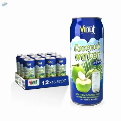 490ml Pure Coconut Water With Pulp by NAM VIET FOODS & BEVERAGE JSC