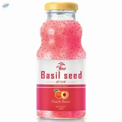 250ml Vinut Basil Seed Drink With Peach Flavor by NAM VIET FOODS & BEVERAGE JSC